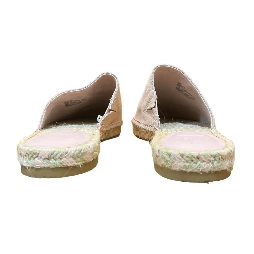 Gap Pink Espadrilles Shoes Mules Slip On Suede Blush Light Pink Flats Woven